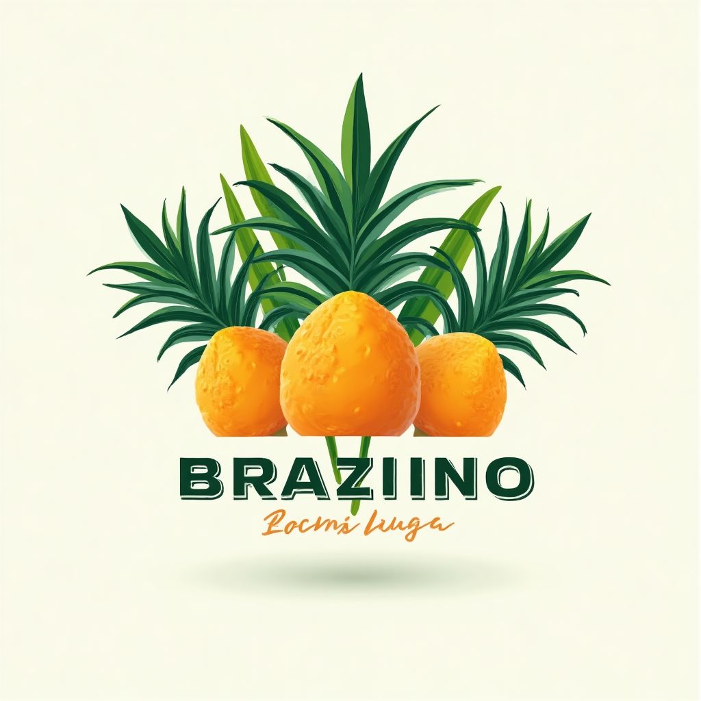 Logo moderno com elementos tropicais brasileiros